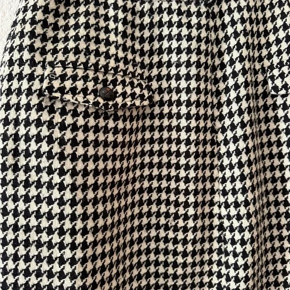Marc Jacobs Houndstooth Wool Blend Mini Skirt - Black & White - Size 10 - Picture 6 of 7